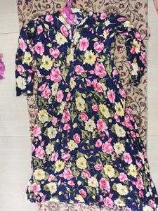 Vintage Floral Print Midi Dress
