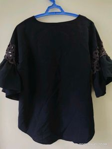 Navy Blue Cotton Top - 38 - M/L