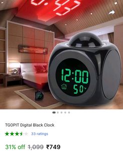 Alarm Clock With Led Display, Projector And Sound