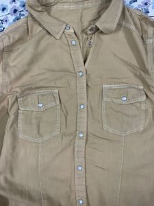 Tan Button-Down Shirt