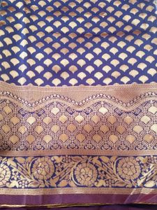 Blue & Gold Brocade Fabric