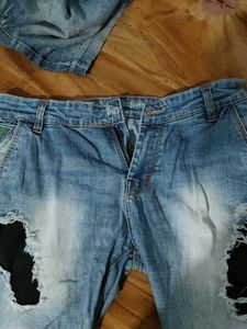 Distressed Denim Shorts