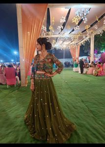 A Koti Style Lehenga In Trendy Pattern
