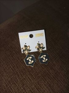 Floral & Geometric Dangle Earrings