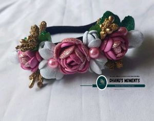Baby headbands...Blue &amp; Gold Floral Hair Accessory
