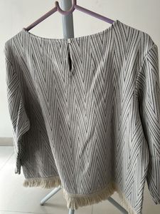 Zink Chevron Fringe Top