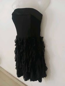 STAIN RUFFLE COCKTAIL PARTY DRESS