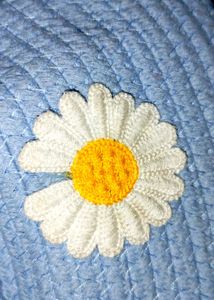 Blue Daisy Jute Sling bag