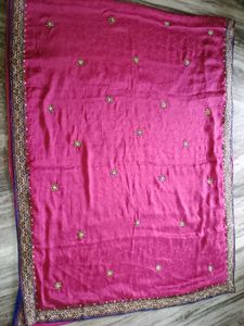 Pink Colur Heavy Work Saree For Sale