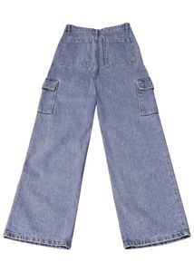 Light Wash Denim Cargo Jeans