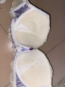 Padded Bra With Lavender N White Design