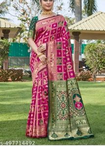 Elegant Pink Banarasi Saree