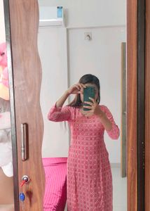 Pink Printed Kurta
