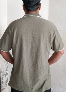 Men’s Olive Zipper Polo TShirt– Premium Collection