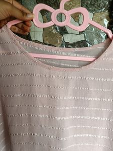 Baby Pink Casual Top For Women