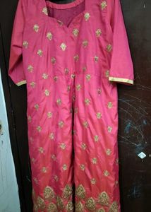 Pink Embroidered Indian Dress