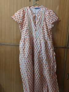Orange Flared Kurta