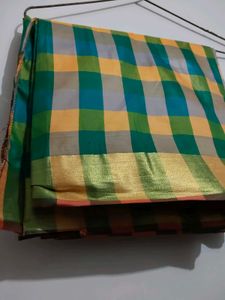 Checkered Silk Saree