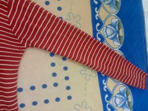 Red &amp; White Striped Long Sleeve Top