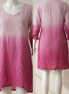 Pink Embroidered Tunic Top for women (XL) size