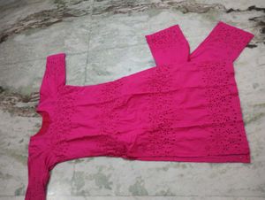Pink Embroidered Kurta