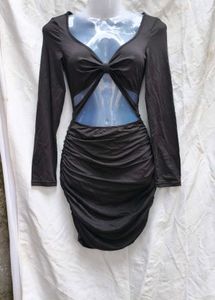 16139. Black Cutout Mini Dress