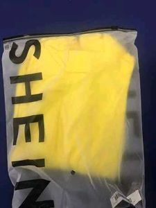 SHEIN Neon Yellow Mock-neck Thumb Hole Tee