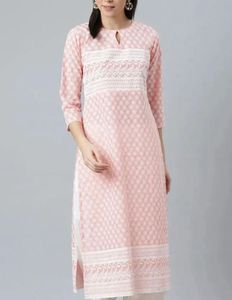 Fully Embroidered Baby Pink Kurta by Brand Libas