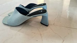 Block Heel Sandals- Denim