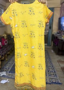 Biba Brand Kota Two Piece Yellow Printed Kurta