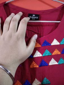 Maroon Maxi Dress with Pockets