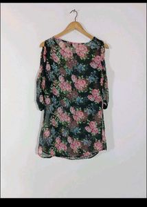 Floral Cold Shoulder Top