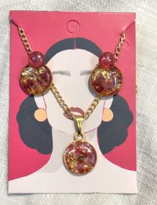 handcrafted Jewelry Set: Necklace, Earrings, Ring,