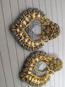 Grey stone Studded Earrings
