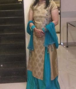 Golden and Green lehenga kurta