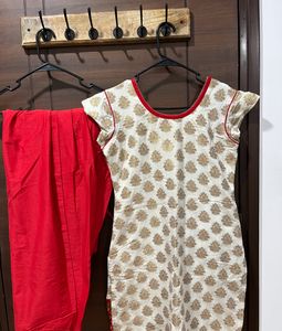White Brocade Kurta Set