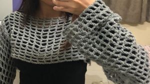 Grey Crochet Bolero