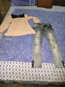 Girls Jeans And Top Set