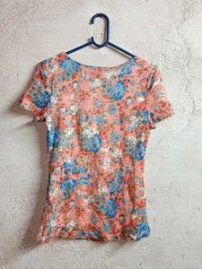 Ladies Floral Lace Top Layered Multicolour