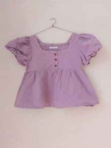 Lilac Puff Sleeve Top