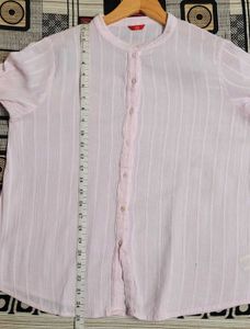 W Button-Down Top with Roll-Tab...