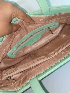 Allen Solly Light Green Tote Bag