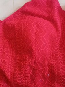 Red Embroidered Blouse