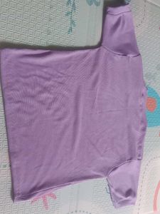 Purple Butterfly Ribbed Top
