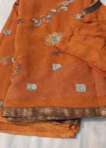 Traditional Saree:Deep Maroon with Golden