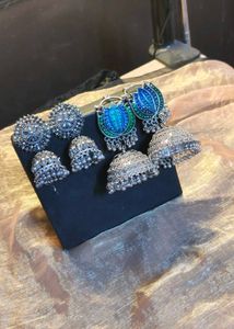 Oxidised jhumki earrings Combo