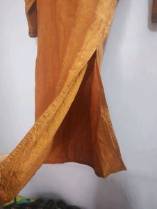 Fabindia Rust Orange Cotton Kurta(Women)