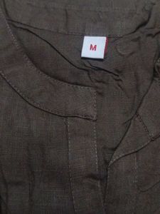 Embroidered Brown Tunic - Size M