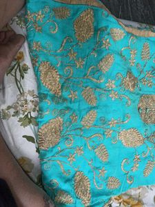 Elegant Blue &amp; Gold Kurta