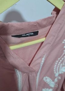 Embroidered Pink Top